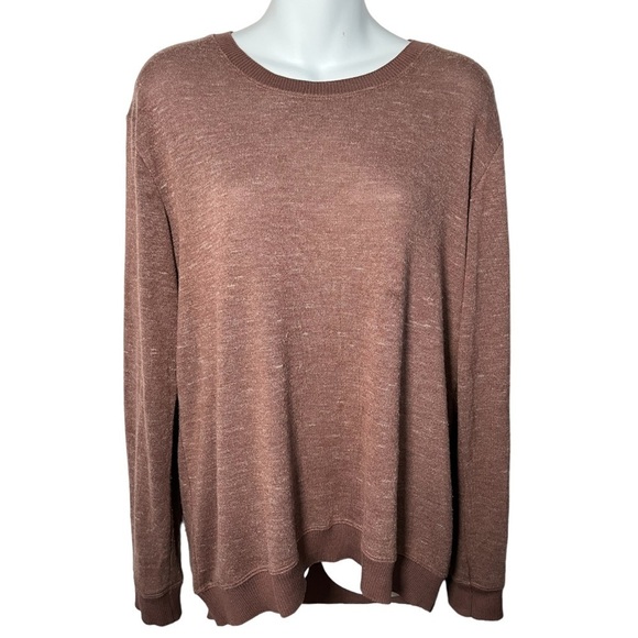 Aritzia Tops - Aritzia Wilfred Loose Fit Muted Mauve Brown Crewneck Knit Top